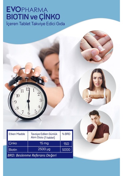 Evo Pharma Biotin Çinko 30 Tablet