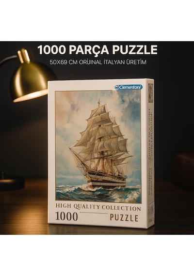 Clementoni High Quality Collection Yelkenli Gemi 1000 Parça Puzzle 50x69 Cm Orijinal İtalyan Üretim