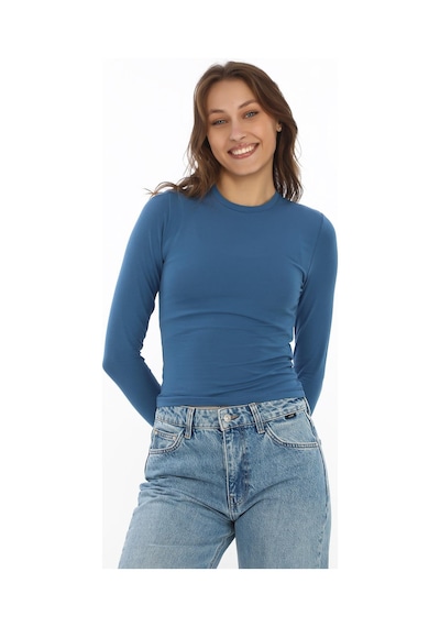 Likralı Pamuk Tişört-slim Fit -indigo Indigo