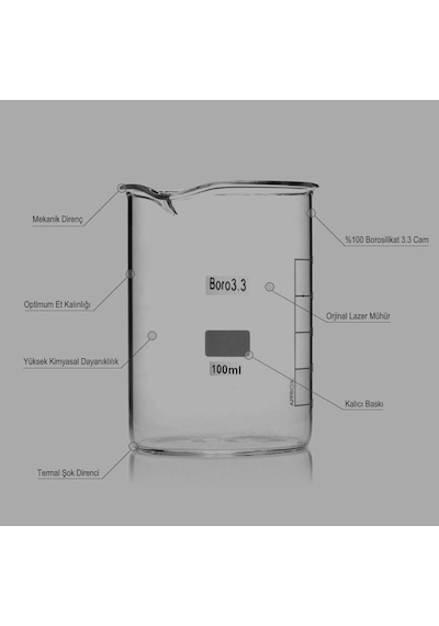 Cam Beher Seti 3 Parça, 1'er Adet 50ml, 100ml Cam Beher & Baget