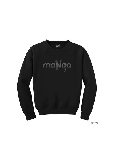 Manga Bir Kadın Çizeceksin Siyah Sweatshirt