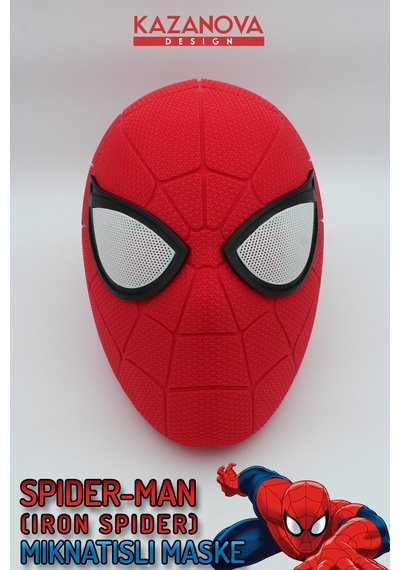 Kazanova Design Spider-man Iron Spider Mıknatıslı Giyilebilir Maske Gerçek Boy Marvel Cosplay