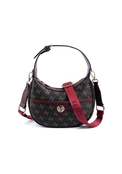 Silver Polo Sp1194 Kadın Omuz Çantası Monogram Kahve Sarı-bordo
