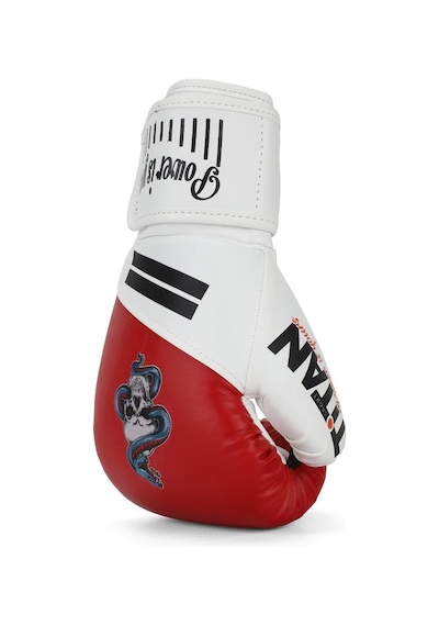 Titan Sport Kırmızı Beyaz Yılan Kurukafa Desenli Boks Eldiveni Çok Renkli