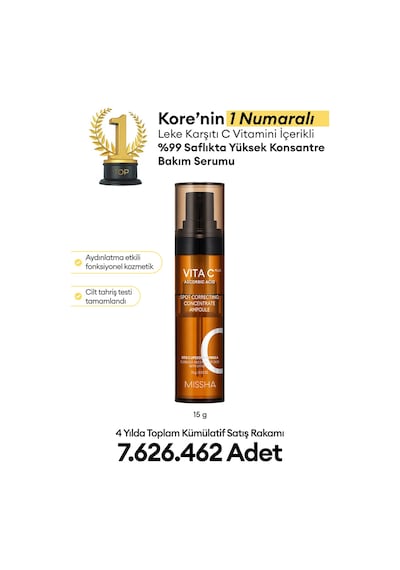 Missha Vita C Plus Correcting Concentrate Ampoule Leke Karşıtı Konsantre C Vitamini Serumu 15 G