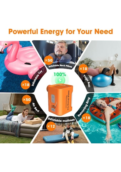 Aerogogo Gıga Pump 5.0 / Ultra Hızlı Şişirme &amp Vakum Pompası, Led Işıklı 260 L/dk, 5 Kpa Diğer