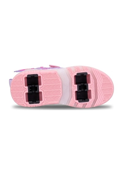 Elit Kız Çocuk Rgb Led Işıklı Çıkarılabilir Tekerlekli Paten Ayakkabı Pembe Pembe