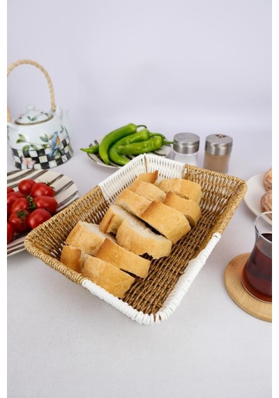 Digithome Rattan Ekmek Sepeti Dikdörtgen Ekmeklik 28 Cm Kahverengi G/16 C1-1-289 Kahverengi