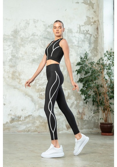 Dar Kesim Spor Toparlayıcı Vanves Fitness Tayt Siyah Renk 001