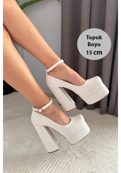 Kadın Sophia 15 Cm Platform Topuklu Ayakkabı Beyaz