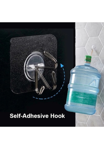 Mucit Home 10lu Paket- Pratik Çok Amaçlı Güçlü Şeffaf Duvar Askısı Yapışkan Mutfak Banyo Askı Çok Renkli