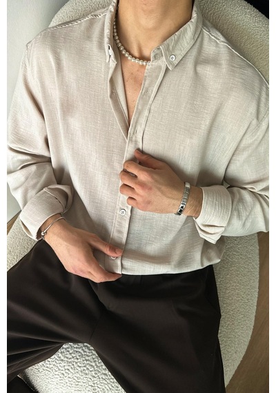 Chill Cozy Relax Fit Bej Gömlek-bej Bej