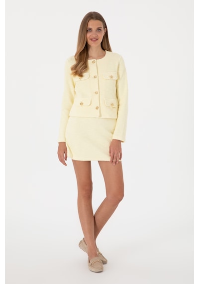 U.S. Polo Assn. Kadın Limon Örme Ceket 50300748-VR035