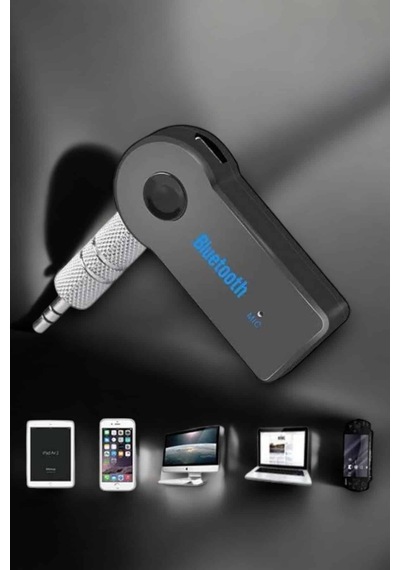 Kablosuz - 643 - Bluetooth Aux Araç Kiti Siyah - Csmo-tex - Hafıza Kartlı