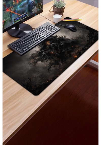 Sonictouch Klavye Mousepad 40x90cm Dikişsiz Pürüzsüz Sıvı Geçirmez Kaymaz Taban Kara Kehanet