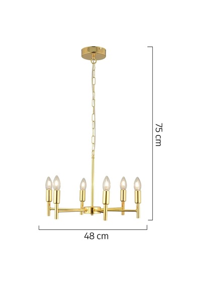 Vaneo 6 Lı Gold Modern Genç Odası Mutfak Salon Avize Çok Renkli