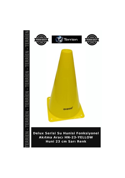 Premium Hn-23-yellow Huni 23 Cm Sarı Renk Akıtma Aracı Su Hunisi Pratik Mutfak