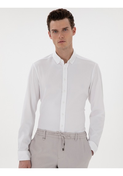 Pierre Cardin Erkek Beyaz Gömlek Desenli 50301583-vr013 Beyaz