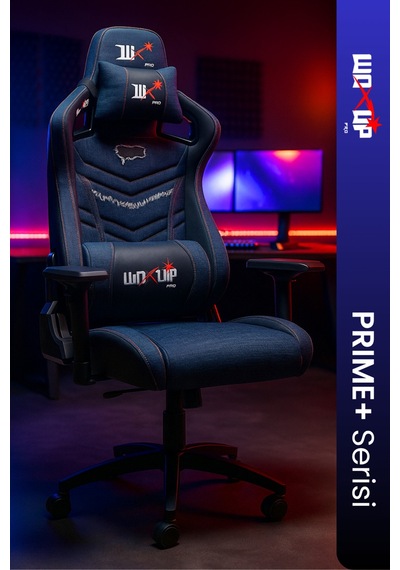 Prıme Rugged Oyuncu Koltuğu Gaming Koltuk Gamer Koltuğu Kot Kumaş - Siyah Deri
