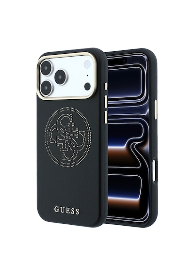 Apple iPhone 18 Pro Max Uyumlu Kılıf Guess Lisanslı M-safeli Pu Delikli 4g Ve Yazı Logolu Kapak Siyah