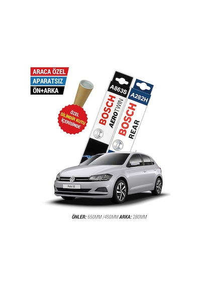 Bosch Aerotwin Vw Polo Ön Arka Silecek Takımı 2018 - 2021