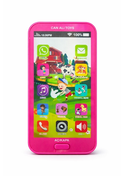 Eğitici Oyuncak Telefon Sesli Işıklı Çocuk Oyuncak Smartphone Pembe