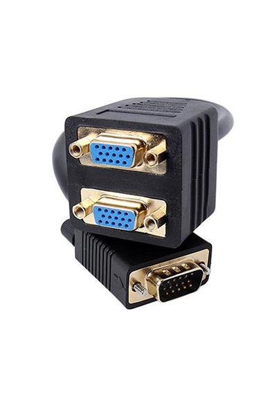 Altın Uçlu Vga Çoklayıcı Splitter Kablo 1 Erkek 2 Dişi 0.25m