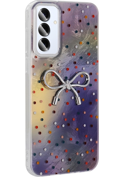 Galaxy S24 Fe Uyumlu Uyumlu Kılıf Kamera Korumalı Figürlü Zore Ponti Silikon Kapak - Lila Lila