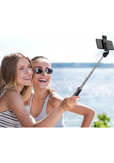 Torıma S03 Tripod Çok Amaçlı Kumandalı Kablosuz Siyah Selfie Çubuğu Siyah