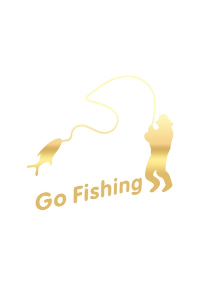 Go Fishing Araba Sticker 17x17 Cm Gold