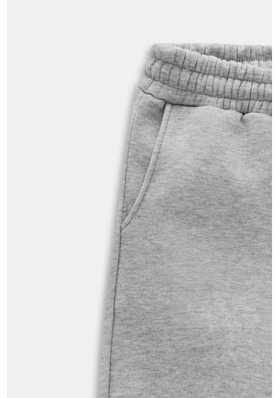 Sââde Kadın Standart Fit Beli Ve Paçası Lastikli Basic Jogger Eşofman Altı - 3 İplik Gri