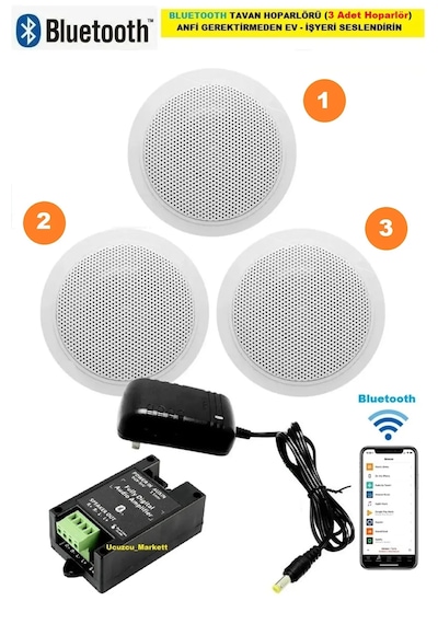 Tavan Hoparlör Seti Bluetooth Özellikli 3 Tavan Hoparlör