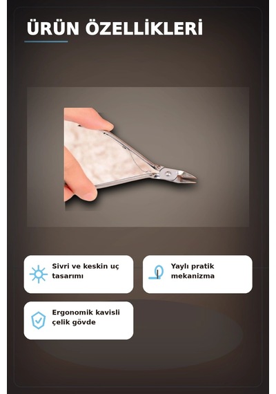 Sivri Uçlu 9.5 Cm Çelik Tırnak Eti Pens - Manikür Aleti, Kişisel Bakım Bx-313431