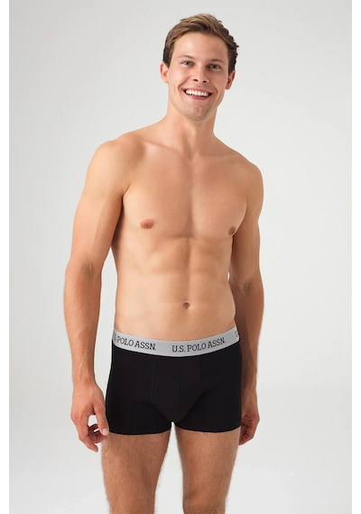 U.S. Polo Assn. Erkek Gri Melanj - Siyah 2 Li Boxer Çok Renkli