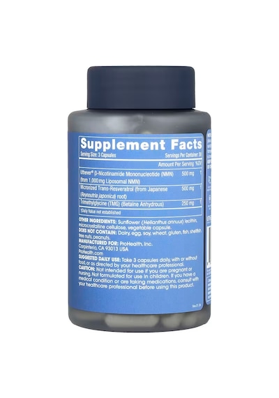 Prohealth Longevity Liposomal Nmn Resveratrol Tmg Pro Complete 90 Caps