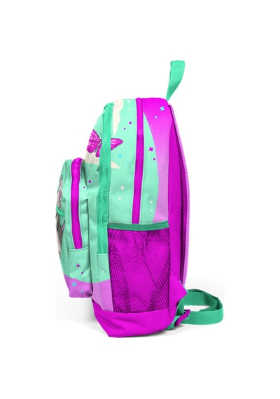Coral High Kids Su Yeşili Pembe Kedi Desenli Dört Bölmeli Okul Çantası 23707