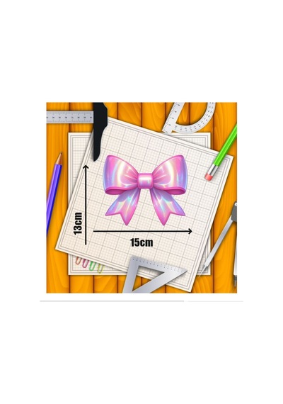 Pembe Parlak Kurdele Sticker Araba, Motorsiklet, Kask, Laptop, Cam Sticker 15x13 Cm