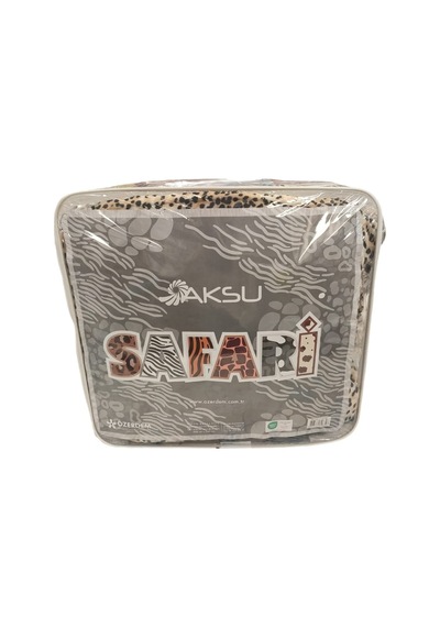 Aksu Safari Çift Kişilik Embos Vizon Battaniye 200x240 Leopar Bej Bej
