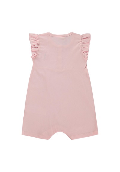 Civil Baby Kelebek Baskılı Kolu Büzgülü 6-18 Ay Tulum - Pembe Açık Pembe