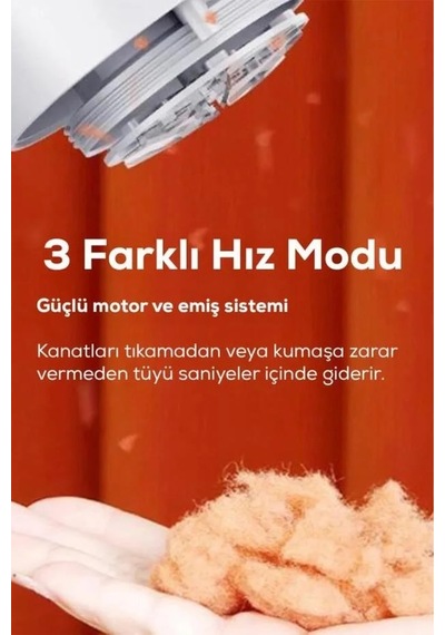 Şarjlı 2 Hızlı 6 Bıçaklı Tüy Ve Tiftik Temizleme Makinesi Belirtilmemis