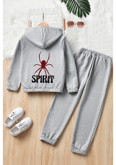 Uyguntarz Spider Çocuk Eşofman Takımı Gri