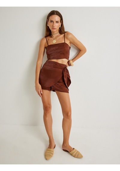 Koton Koton X Şahika Ercümen - Kruvaze Mini Şort Etek Parlak Lyocell Kumaş Slim Fit Kahverengi 4sak70273ew Kahve Koton Koton X Şahika Ercümen - Kruvaze Mini Şort Etek Parlak Lyocell Kumaş Slim Fit Kahverengi 4sak70273ew Kahve