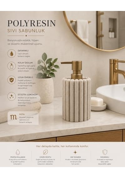 Polyresin Sıvı Sabunluk, Modern Çizgili, Krem Renk, Mat Doku, Sıvı Sabun, Pompalı, Kozmetik Şişesi, Doldurulabilir Sıvı Sabunluk, Banyo Mutfak Lavabo Otel Karavan Mien Aksesuarı 000 Açık Krem Polyresin Sıvı Sabunluk, Modern Çizgili, Krem Renk, Mat Doku, Sıvı Sabun, Pompalı, Kozmetik Şişesi, Doldurulabilir Sıvı Sabunluk, Banyo Mutfak Lavabo Otel Karavan Mien Aksesuarı 000 Açık Krem