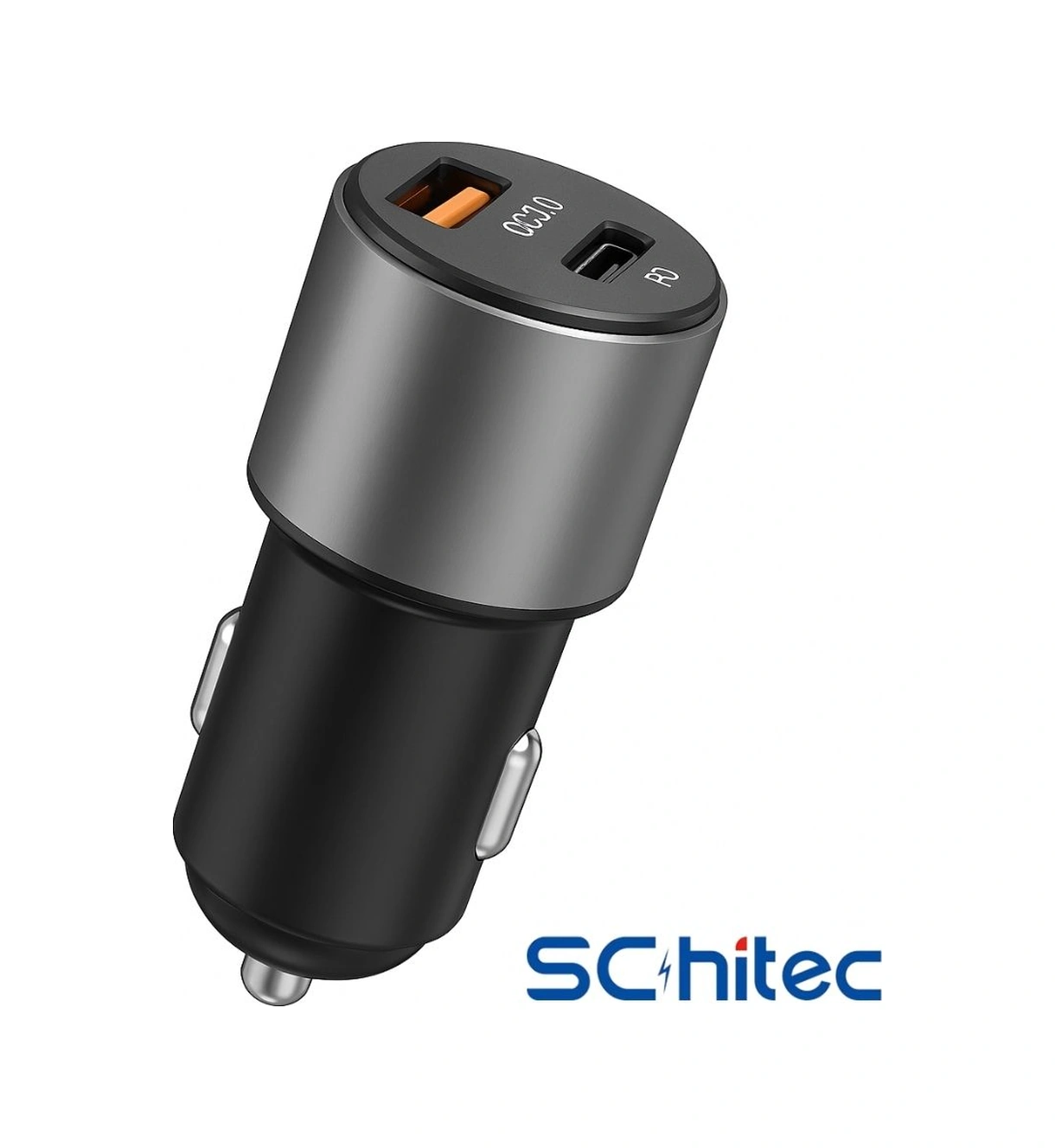 Schitec Usb-a 55w / Pd20w Çift Çıkışlı Süper Hızlı Araç Şarj Aleti Başlığı Ot704 -