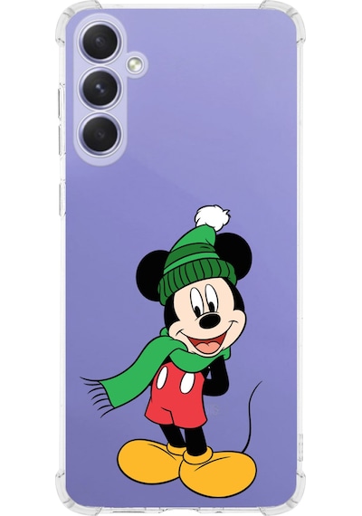 Samsung Galaxy M15 İle Uyumlu Mickey Mouse 7 Baskılı Şeffaf Köşe Korumalı Antişok Kılıf