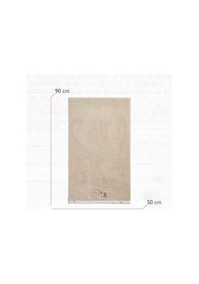Gezenbebe Hero Nakışlı Bebek Çocuk El Ve Baş Havlusu 50x90 Bej
