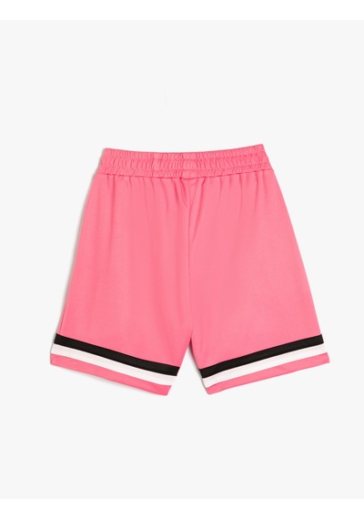 Koton Şort Renk Bloklu Beli Lastikli Pembe 4skg40238ak Pembe