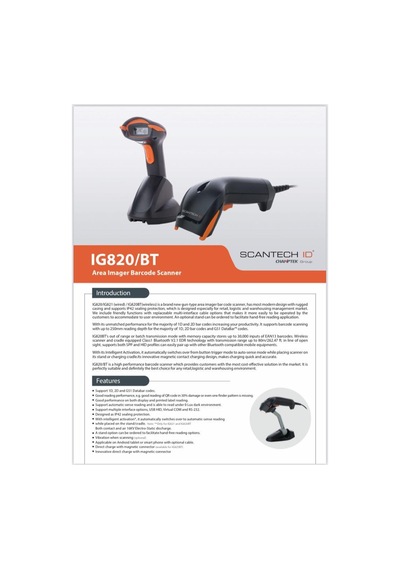 Scantech Cmt Ig820Bt 2D (Karekod) Kablosuz Barkod Okuyucu