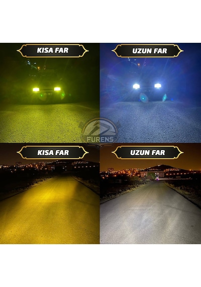 Dacia Lodgy Için Uyumlu Şimşek Etkili Mercek Led Xenon Oto Ampulu Çift Renk