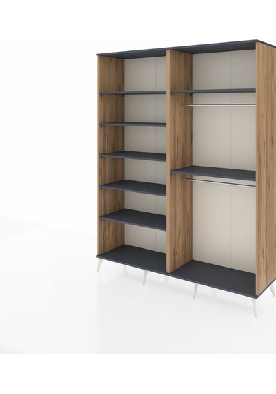 Hyperion Gardrop 7 Raflı 2 Askılı 176x44x221 Çam-antrasit Antrasit Hyperion Gardrop 7 Raflı 2 Askılı 176x44x221 Çam-antrasit Antrasit